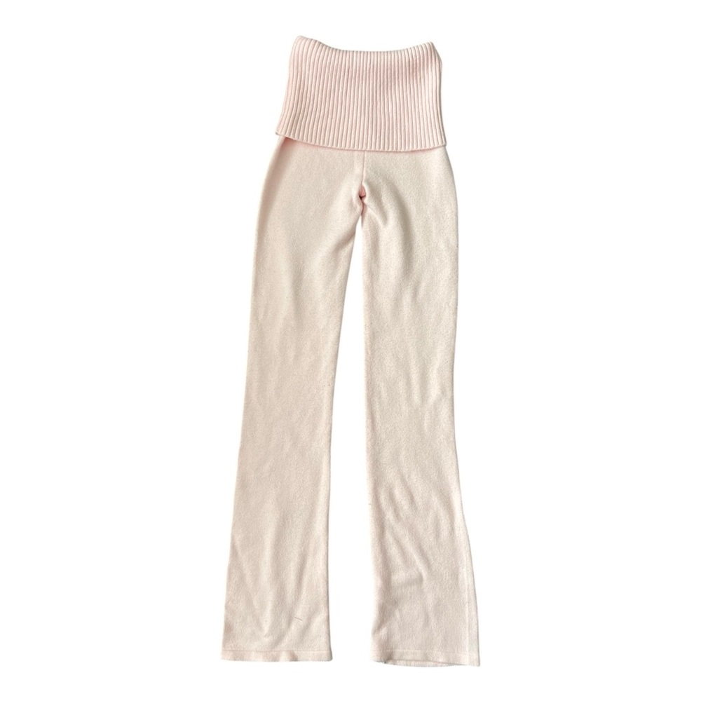 NWT Frankie's Bikinis Mason Cloud Knit Flare Pant Foldovers - Picture 6 of 8